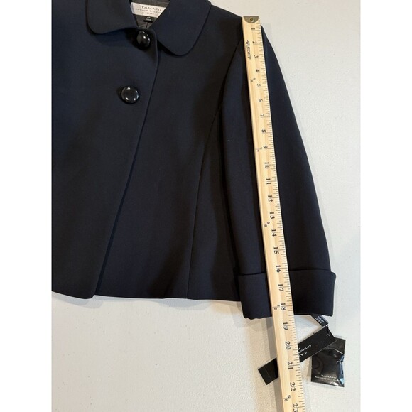 NEW Tahari Blazer Womens Petite 4 Black Structured Work Career Business Office - Picture 5 of 6